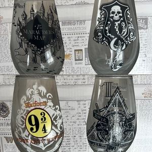 Harry Potter Collectible Wine Glass Set of 4